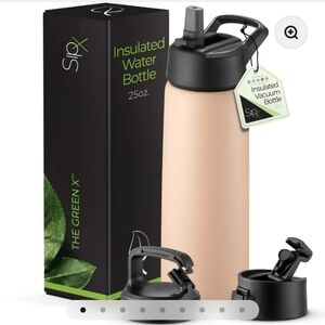 SipX Insulated 25 OUNCE Eco Friendly Water Bottle - Peach. New In BOX